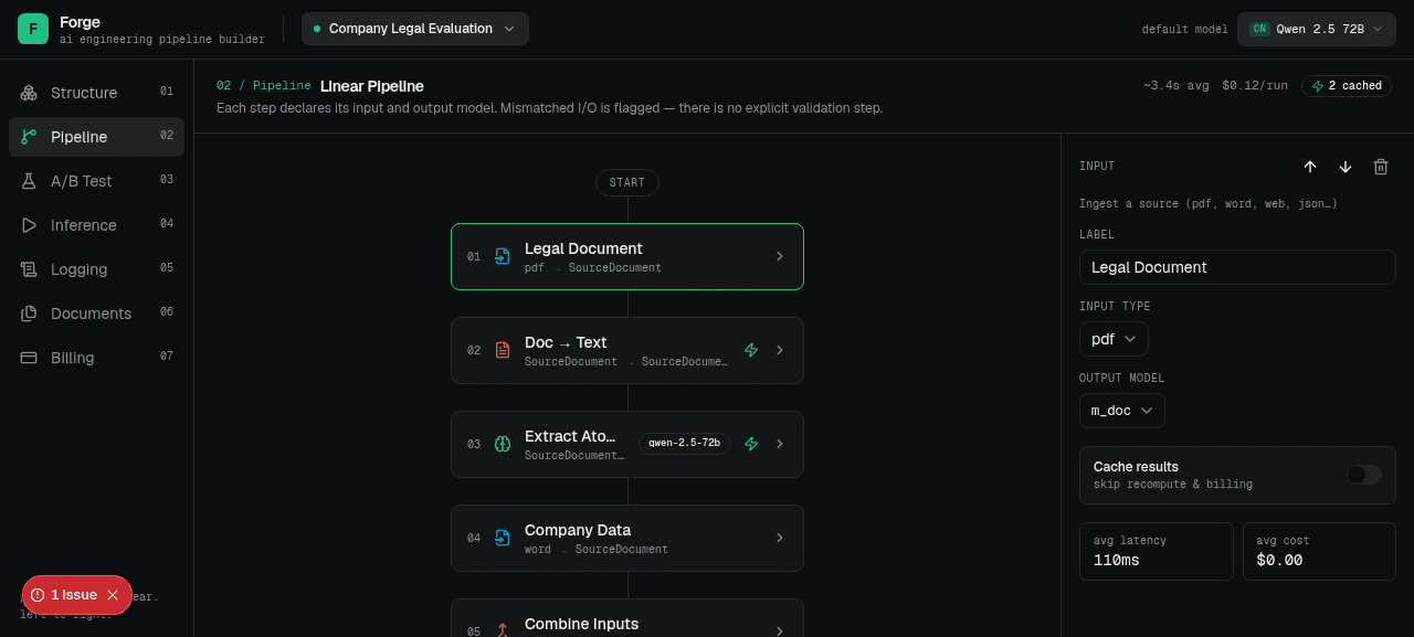 forge — pipeline builder